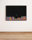 Quadro Decorativo Jogo Virtual Clássico de Blocos Tetris com Moldura E Acetato Tamanho A3
