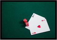 Quadro Decorativo Jogos Baralho Naipe Cartas Poker Com Moldura RC002