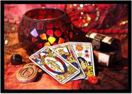 Quadro Decorativo Jogos Baralho Tarot Cartas Esoterismo Com Moldura RC024