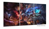 Quadro Decorativo Jogos lol 3 peças 120x60