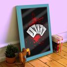Quadro Decorativo Joker Cartas 33x25 C/ Vidro Escritório