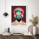 Quadro Decorativo Jovem Fone de Ouvido - 70x50cm