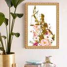 Quadro Decorativo Justiça Floral Aquarela 24x18cm