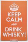 Quadro Decorativo Keep Calm and Drink Whisky! em Metal Laranja 20cx30cm - Dolce Home Quadro Decorativo Keep Calm and Drink Whisky! em Metal Laranja 20cx30cm - Dolce Home