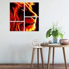 Quadro Decorativo Kit Placas Leão em Chamas