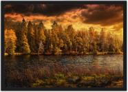 Quadro Decorativo Lago Rio Árvores Paisagem Natureza Decorações Com Moldura Quadro Decorativo Lago Rio Árvores Paisagem Natureza Decorações Com Moldura
