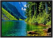 Quadro Decorativo Lago Rio Pedras Árvore Paisagem Natureza Decorações Com Moldura Quadro Decorativo Lago Rio Pedras Árvore Paisagem Natureza Decorações Com Moldura