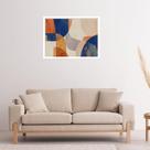 Quadro Decorativo Laranja Azul Abstrato - 50x70cm