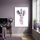 Quadro Decorativo Lavanda Abstrata - 70x50cm Mold Branca