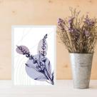 Quadro Decorativo Lavanda - Fundo Abstrato 45x34cm - com vidro