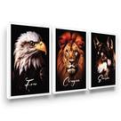 Quadro Decorativo leão Águia Coragem Ação