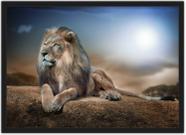 Quadro Decorativo Leão Animais Decoração Com Moldura