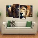Quadro Decorativo Leão Artístoco Animais Em Tecido 4 Peças 1 Quadro Decorativo Leão Artístoco Animais Em Tecido 4 Peças 1