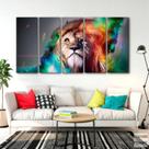 Quadro Decorativo Leao Color Full 140x65