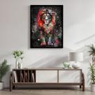Quadro Decorativo Leão Colorido 006 Moldura em Madeira 60x80cm