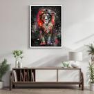 Quadro Decorativo Leão Colorido 006 Moldura em Madeira 60x80cm