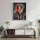 Quadro Decorativo Leão Colorido 006 Moldura em Madeira com Vidro 60x80cm