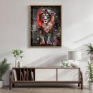 Quadro Decorativo Leão Colorido 006 Moldura em Madeira com Vidro 60x80cm