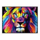 Quadro Decorativo Leão Colorido 90x60 para Sala Quarto Hall