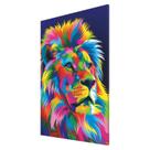 Quadro Decorativo Leão Colorido Abstrato em Lona 60x40 cm Animais Quadro Decorativo Leão Colorido Abstrato em Lona 60x40 cm Animais