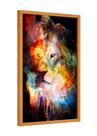 Quadro decorativo - leão colorido astral espaço