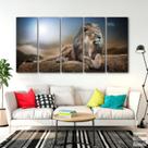 Quadro Decorativo - Leão da Montanha -Tela em Tecido 5 peças Quadro Decorativo - Leão da Montanha -Tela em Tecido 5 peças