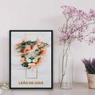 Quadro Decorativo Leão De Judá Aquarela 45x34cm - com vidro