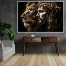 Quadro Decorativo Leão de Judá & Jesus Cristo