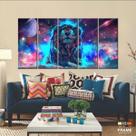 Quadro Decorativo Leão Do Universo 140x65 5 peças Quadro Decorativo Leão Do Universo 140x65 5 peças