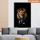 Quadro decorativo leão e seu terno