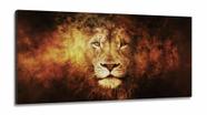 Quadro Decorativo Leão em Chamas em tecido canvas 130x60