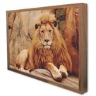 Quadro Decorativo Leão em Moldura Caixa
