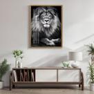 Quadro Decorativo Leão King 003 Moldura em Madeira com Vidro 60x80cm