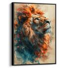 Quadro decorativo Leão Majestoso nas Chamas da Eternidade - Art Canvas