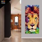 Quadro Decorativo Leão Moderno Artístico Colorido 3 Peças Quadro Decorativo Leão Moderno Artístico Colorido 3 Peças