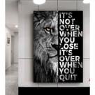 Quadro decorativo Leão motivacional não acabou quando você perde, acabou quando você desiste Quadro decorativo Leão motivacional não acabou quando você perde, acabou quando você desiste