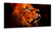 Quadro Decorativo Leão Perfil Aquarela Hd em tecido canvas 130x60 sala quarto Quadro Decorativo Leão Perfil Aquarela Hd em tecido canvas 130x60 sala quarto
