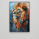 Quadro decorativo leao pinceladas abstratas Quadro decorativo leao pinceladas abstratas