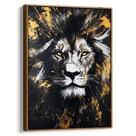 Quadro decorativo Leão Soberano das Chamas Douradas - Art Canvas