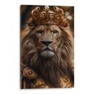 Quadro decorativo Leão Soberano de Armadura Dourada - Art Canvas