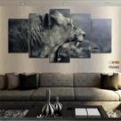 Quadro Decorativo Leoa PeB 130x63 em tecido Quadro Decorativo Leoa PeB 130x63 em tecido