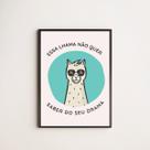 Quadro Decorativo Lhama Drama 24x18cm