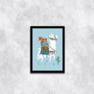 Quadro Decorativo Lhamas com Malas 45x34cm - com vidro
