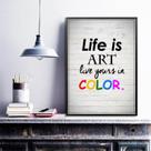 Quadro Decorativo Life Is Art 24x18cm - com vidro Quadro Decorativo Life Is Art 24x18cm - com vidro