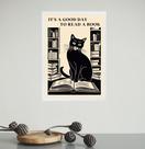 Quadro Decorativo Livros - Gato 24x18cm - com vidro