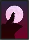 Quadro Decorativo Lobo Abstrato Nerd Geek Decorações Com Moldura
