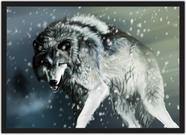 Quadro Decorativo Lobo Animais Decoração Com Moldura