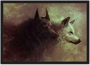 Quadro Decorativo Lobo Animais Decoração Com Moldura