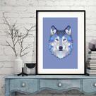 Quadro Decorativo Lobo Geométrico - 60x48cm Quadro Decorativo Lobo Geométrico - 60x48cm