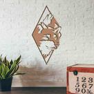 Quadro Decorativo Lobo Montanha Vazado MDF 3mm
